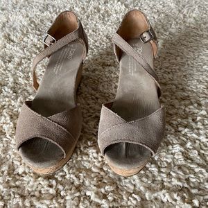 TOMS platform wedge sandal